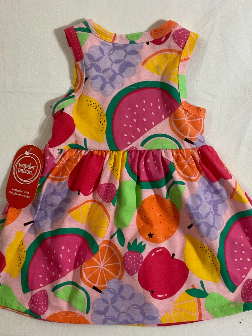 wonder nation Pink Fruit Print Sleeveless Dress New With tag. Size 18months